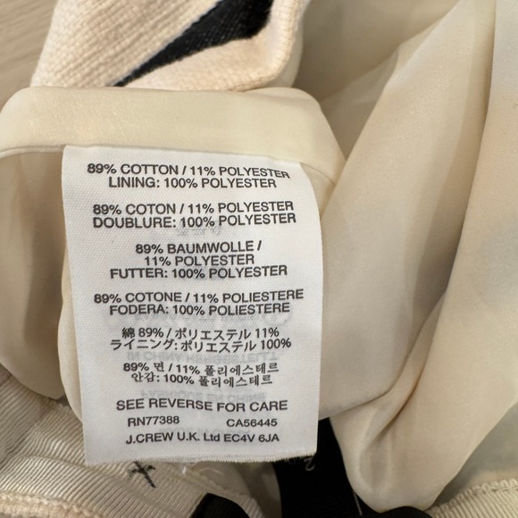 J. Crew Double Stripe Pencil‎ Skirt Career Business Casual Black Cream 2 Preppy - Picture 4 of 14